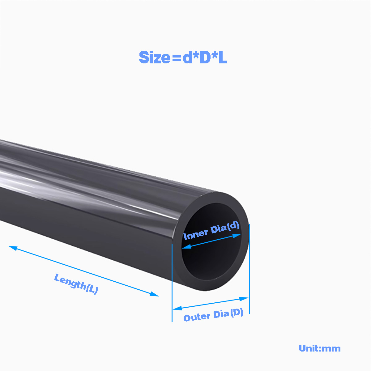 Ocean Aquarium - Siyah PVC Plastik Boru Içi Boş
